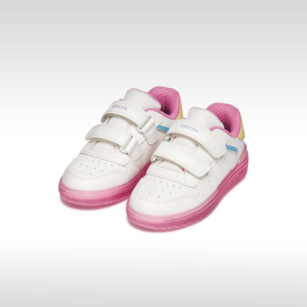 Baskets Fille J WASHIBA GIRL Blanc/Rose Foncé 3/7