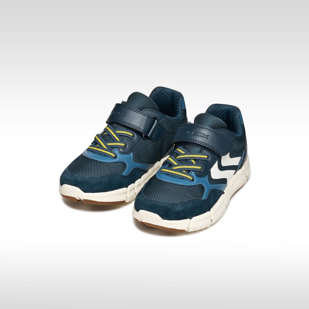 Baskets Garçon J FLEXYPER BOY Bleu Marine/Jaune 3/7
