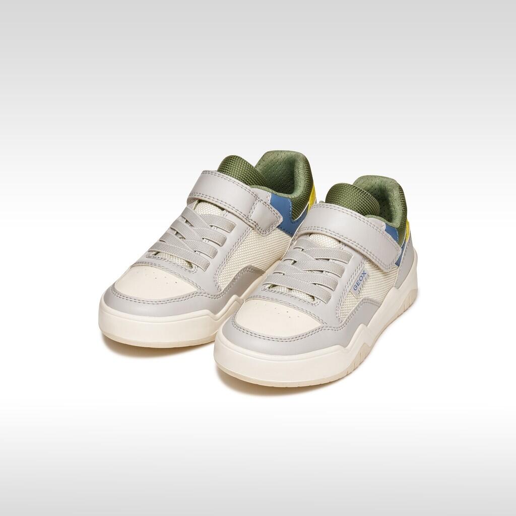 Baskets Garçon J PERTH BOY Gris Clair/Vert 3/7