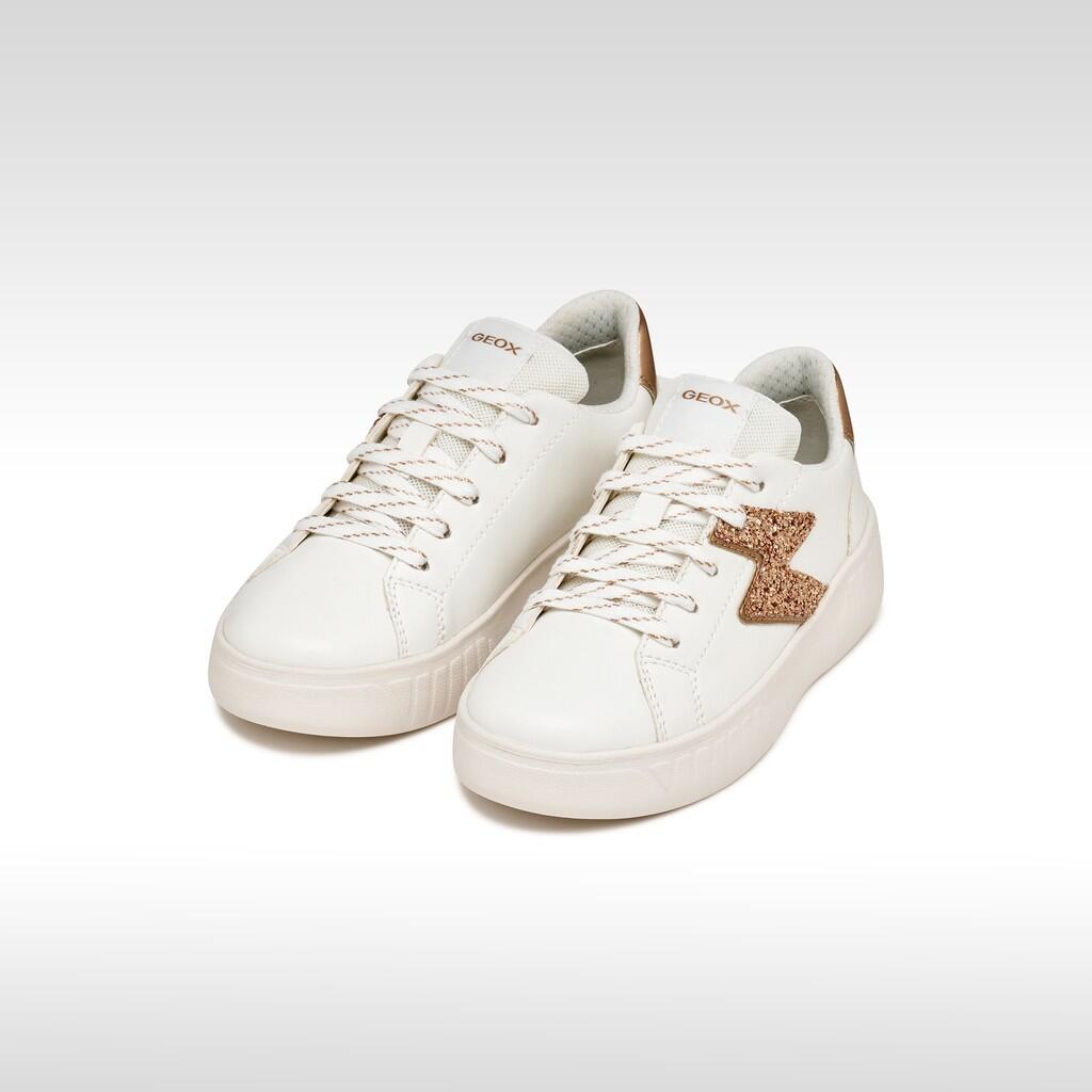 Baskets Fille J MIKIROSHI GIRL Blanc/Or Rose 3/7