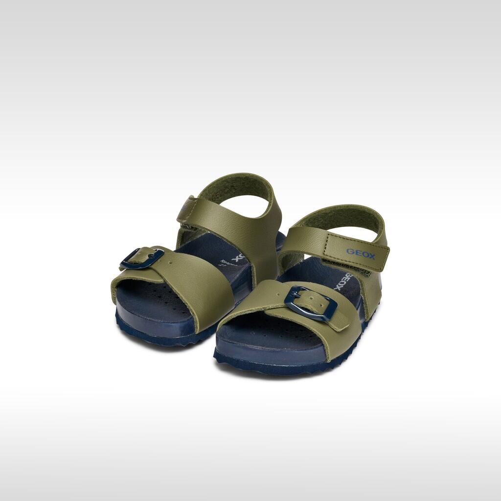 Sandales Bébé Garçon B SANDAL CHALKI BOY Vert Olive/Bleu Marine 3/7