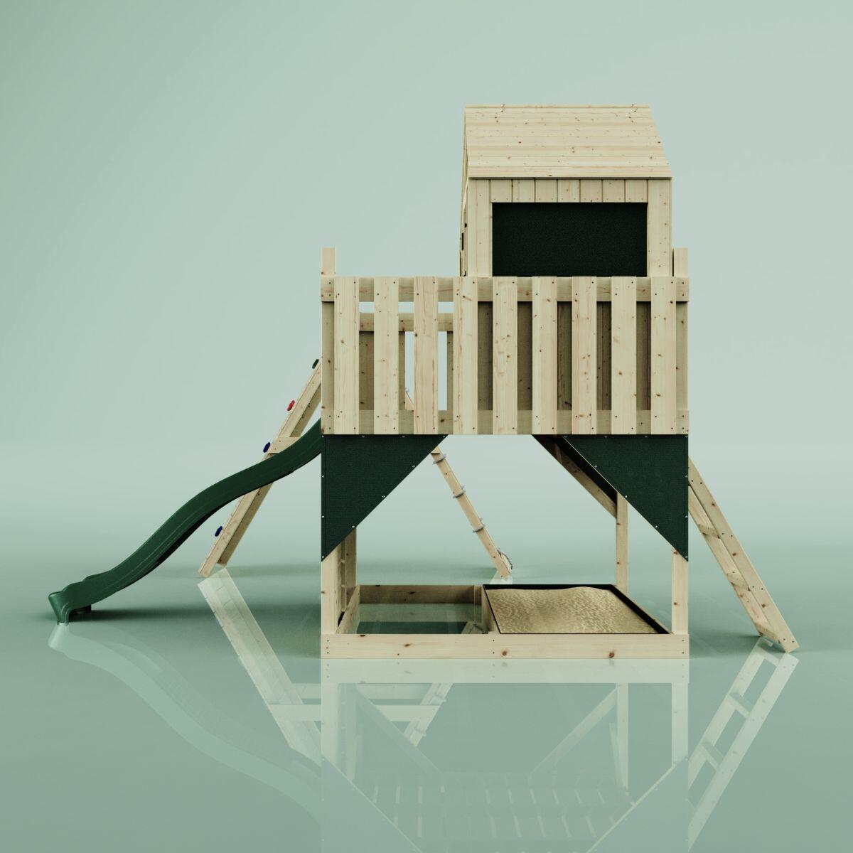 Spielturm Anika mit Babyschaukel in Dunkelgrün - 415 × 399 × 291 cm 4/6