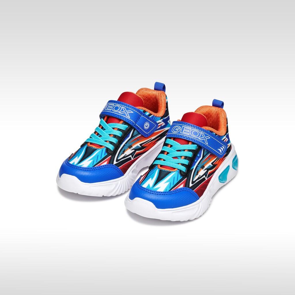 Baskets Garçon J ASSISTER BOY Bleu Roi/Orange 3/7