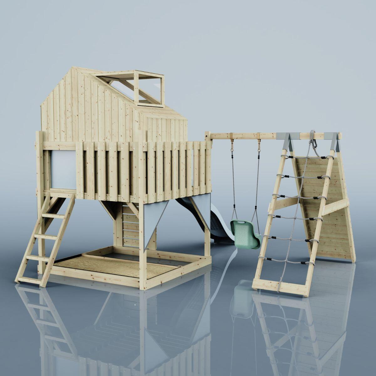 Spielturm Anika mit Babyschaukel in Eisblau - 415 × 399 × 291 cm 4/6