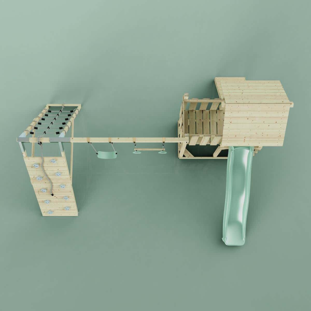 Spielturm Roskilde mit Trapezstange in Mintgrün - 357 × 451 × 274 cm 2/6