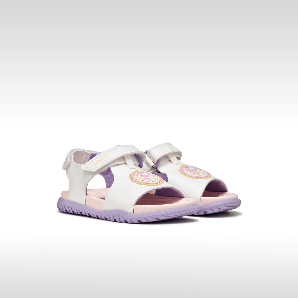 Sandales Fille J SANDAL FUSBETTO GIRL Blanc/Lilas 3/7