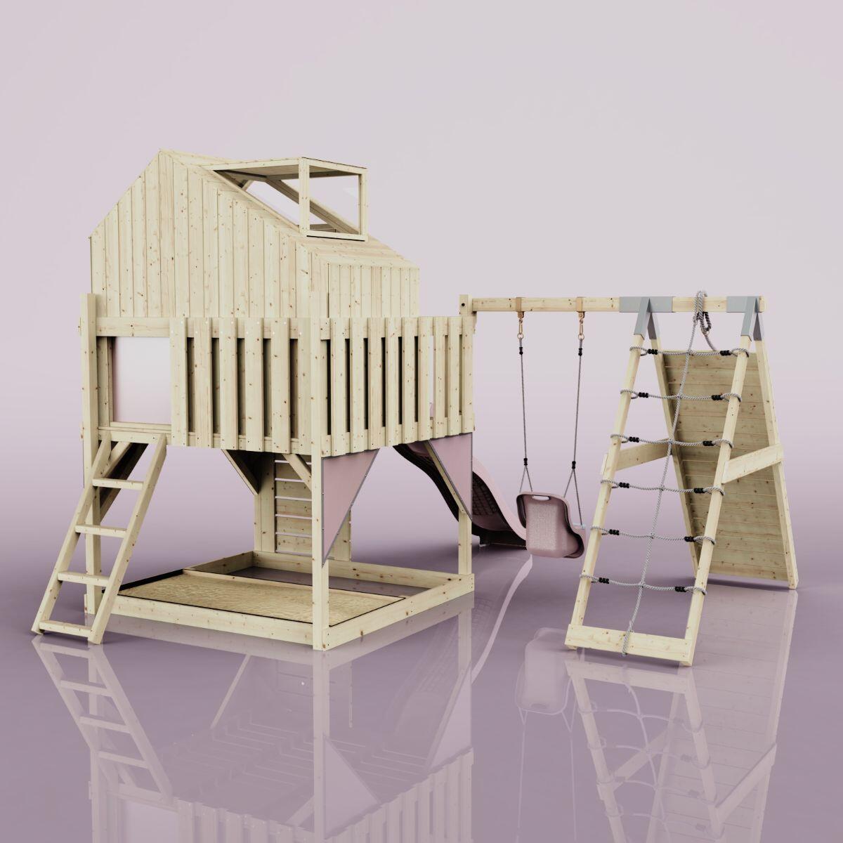 Spielturm Anika mit Babyschaukel in Altrosa - 415 × 399 × 291 cm 4/6