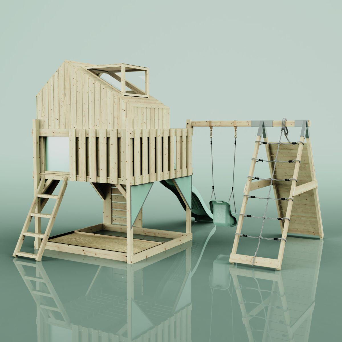 Spielturm Anika mit Babyschaukel in Mintgrün - 415 × 399 × 291 cm 4/6