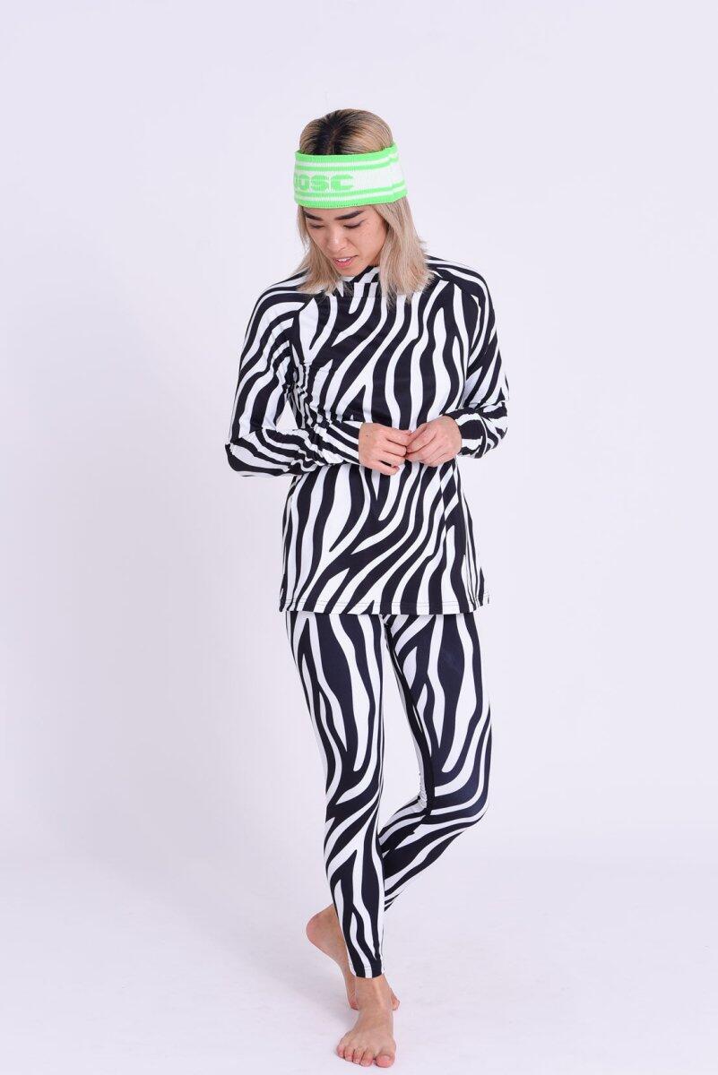 Femme Ski Sous-vêtement Haut Thermique Hotel California Zebra 2/5