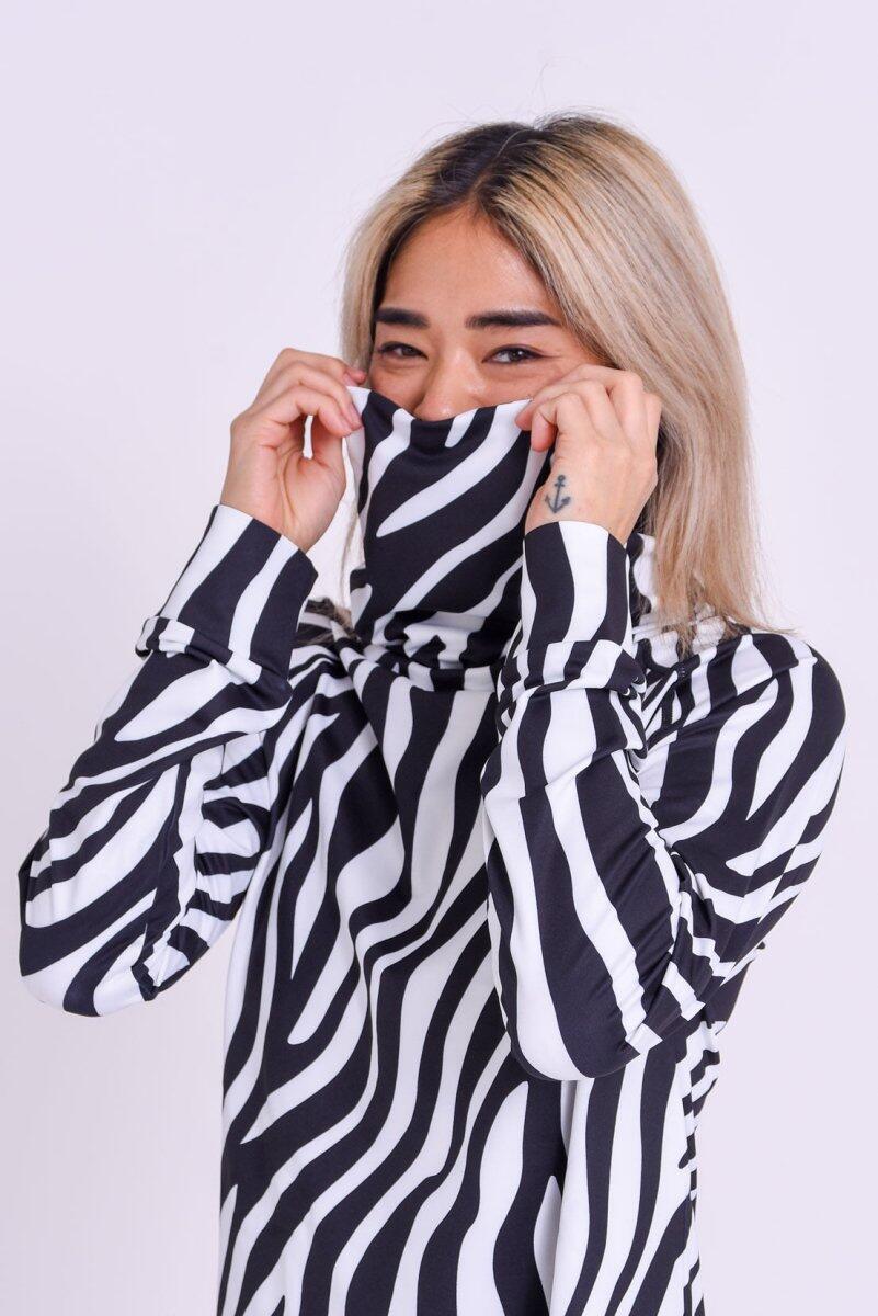 Damen Funktionsshirt Stehkragen Hotel California Zebra 2/3