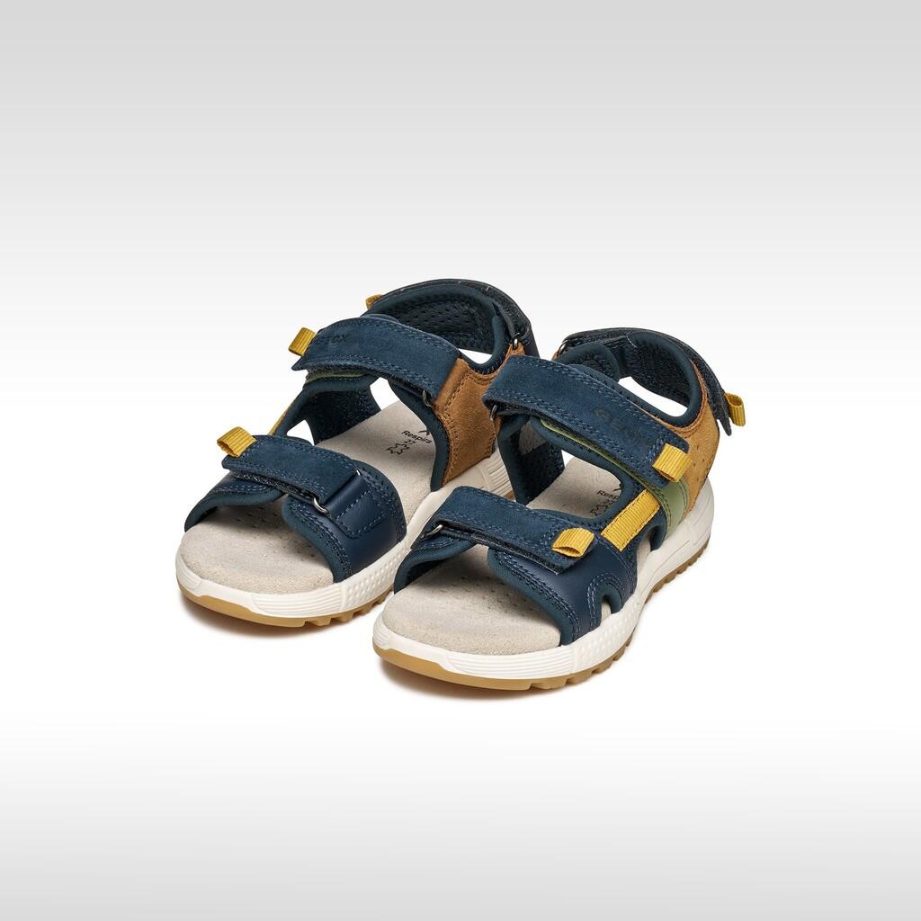 Sandales Garçon J SANDAL ALBEN BOY Bleu Marine/Ocre 3/7