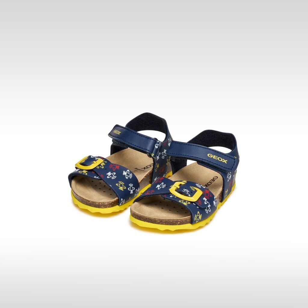 Sandales Bébé Garçon B SANDAL CHALKI BOY Bleu Marine/Jaune 3/7