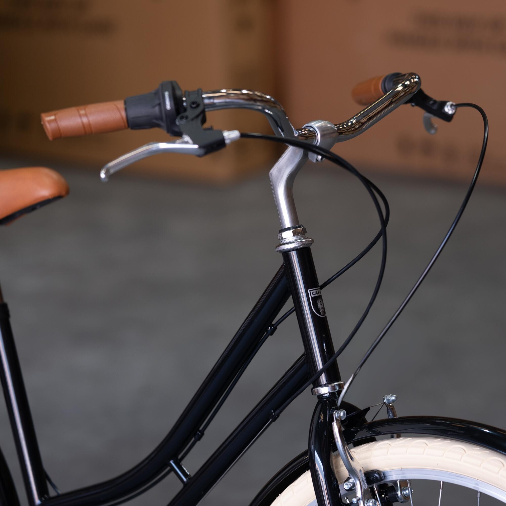 Bicicleta de Passeio Vintage Capri Barcelona 26" 6 Velocidades - Preto-Creme 3/8