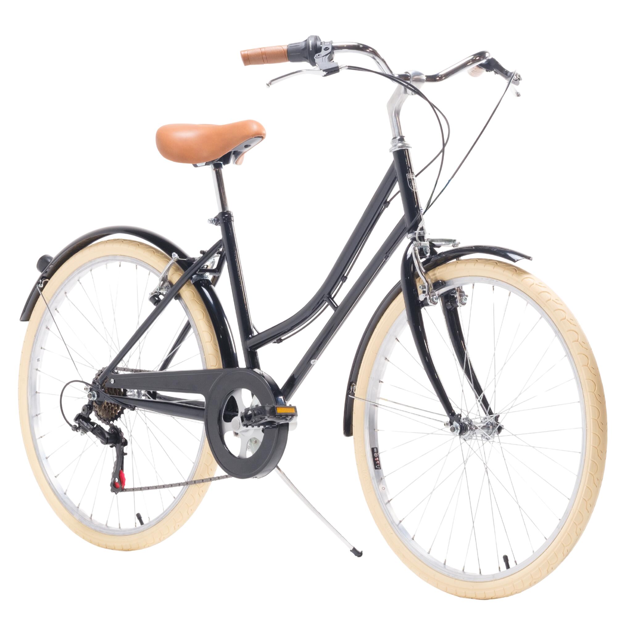 Bicicleta de Passeio Vintage Capri Barcelona 26" 6 Velocidades - Preto-Creme 2/8