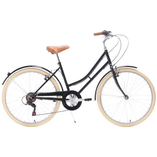 Vélo de Ville Vintage Capri Barcelona 26" 6 Vitesses - Noir-Crème