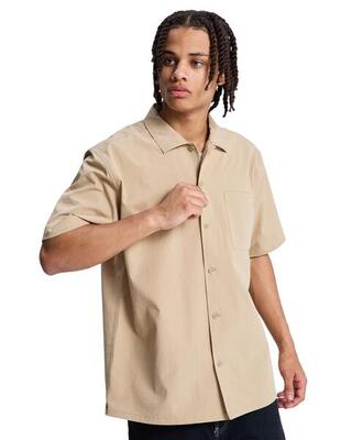 Overhemd met korte mouwen full on resort beige heren