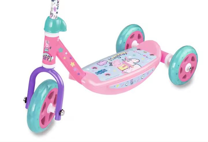 Patinete Peppa Pig, 3 ruedas, base antideslizante, puños ergonómicos. 2/3