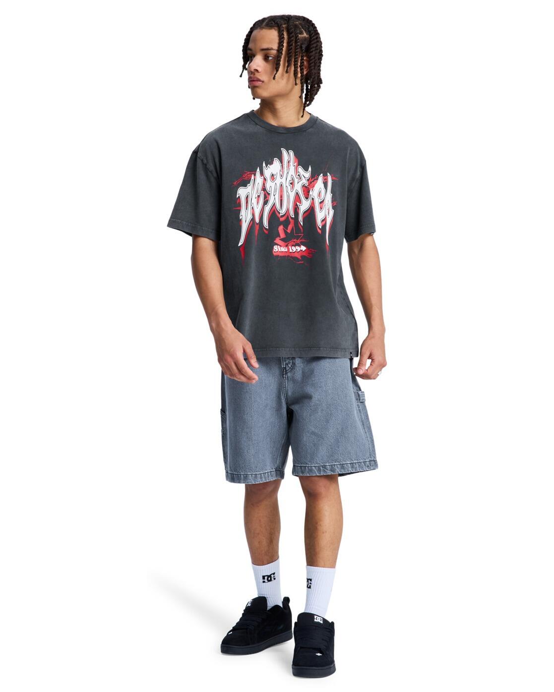 T-Shirt à manches courtes Noir Homme 3/4