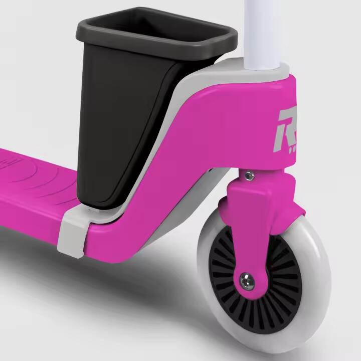 Patinete Ryder 2 ruedas, rosa intenso, cesta, base antideslizante y veloz. 2/5