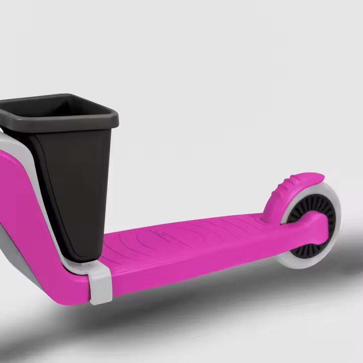 Patinete Ryder 2 ruedas, rosa intenso, cesta, base antideslizante y veloz. 5/5