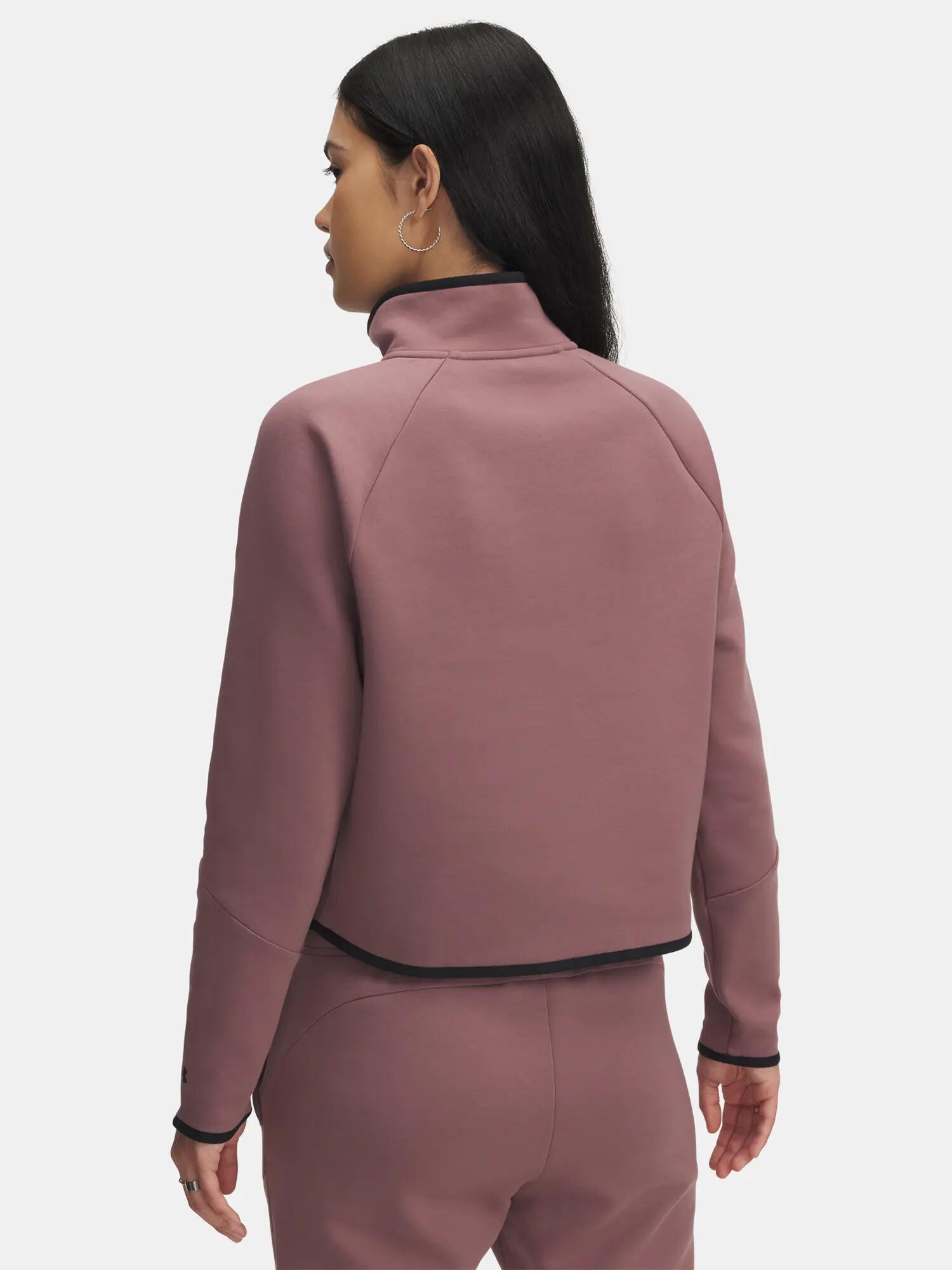 "Unstoppable" Sweatshirt für , mit kurzem Reißverschluss, Fleece Damen Weinrot 2/4