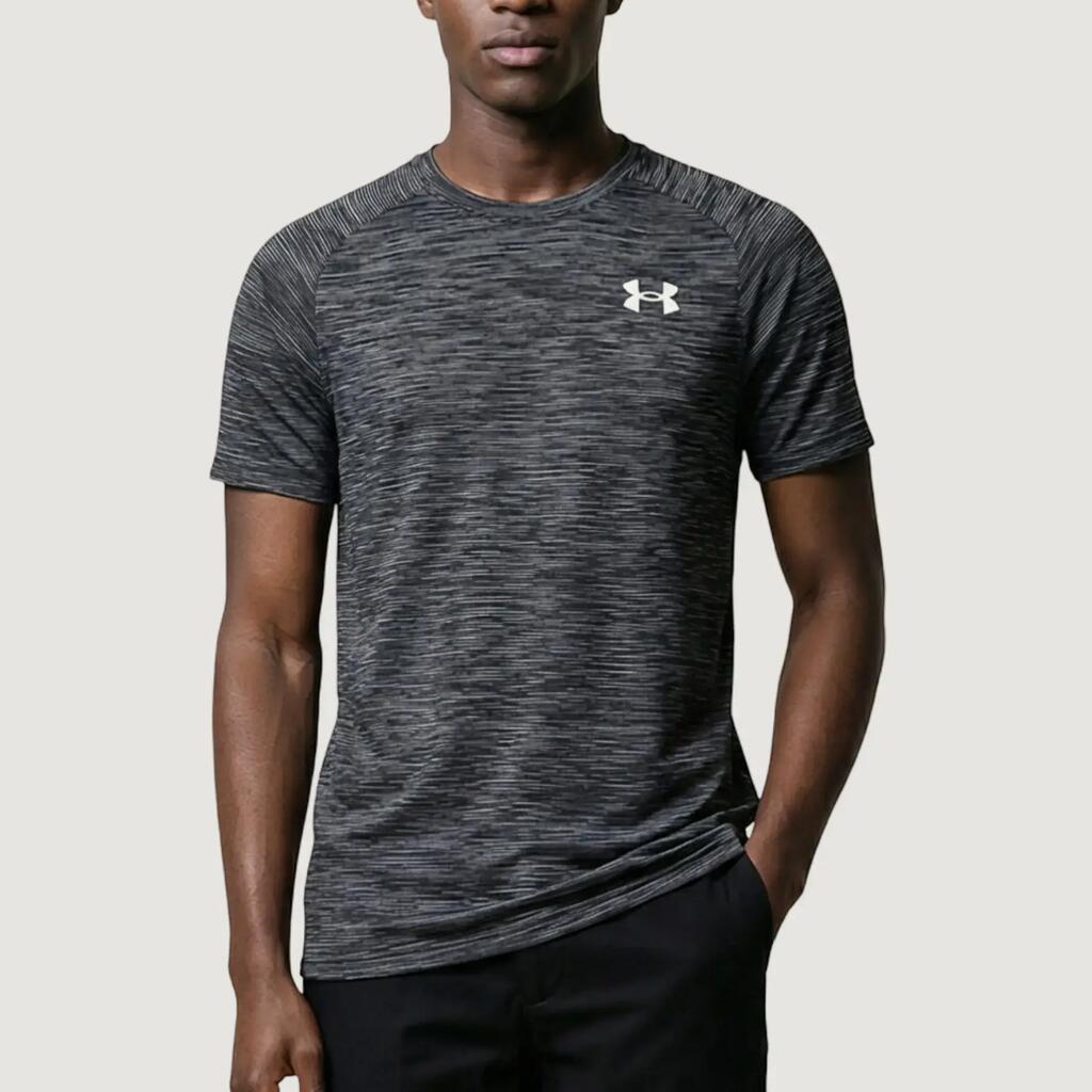 MEN'S crop top t-shirt UA TECH TEXTURED SS DARK GREY