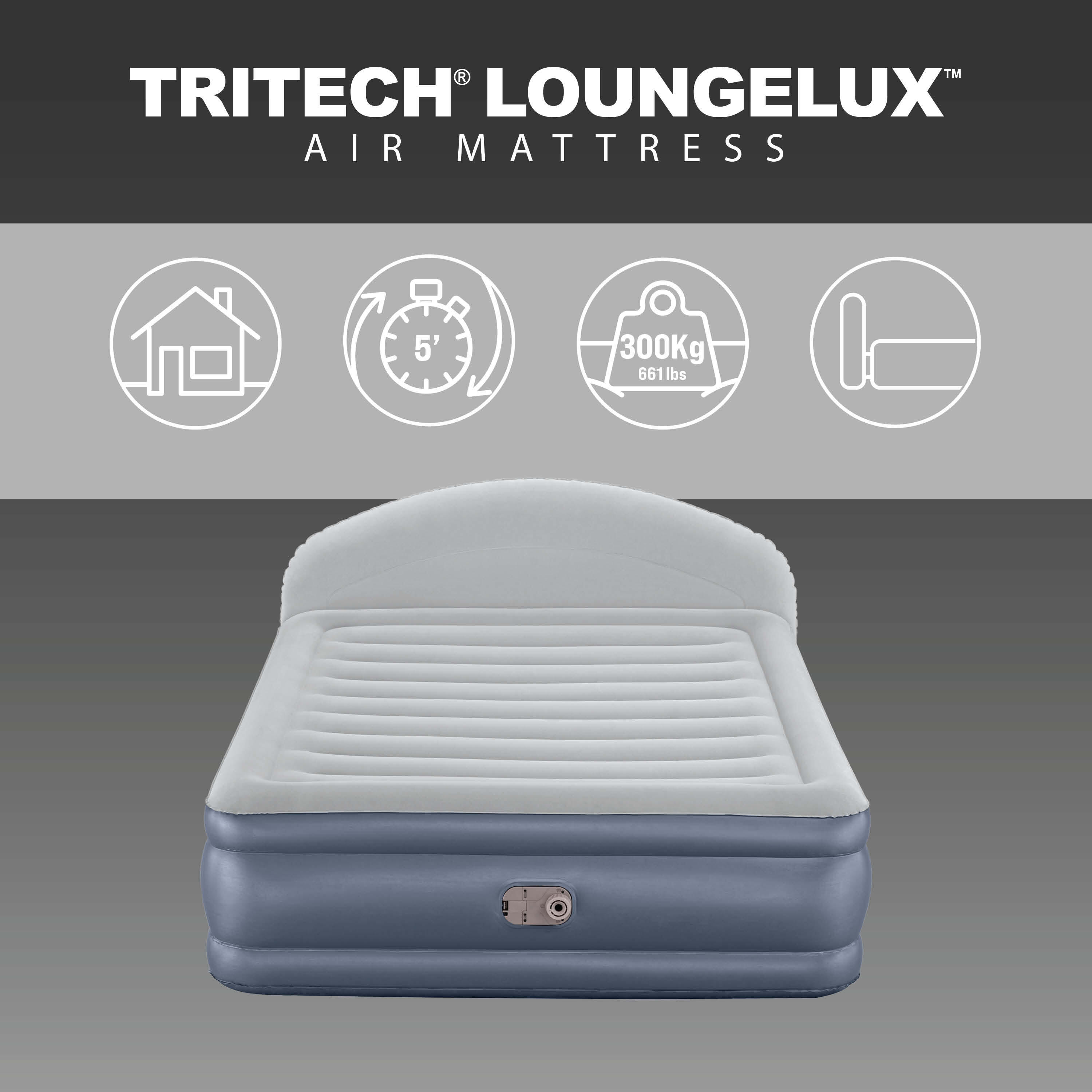 Bestway 671BD Materasso modello Queen LoungeLux con testiera da 229x152x84 cm 3/7