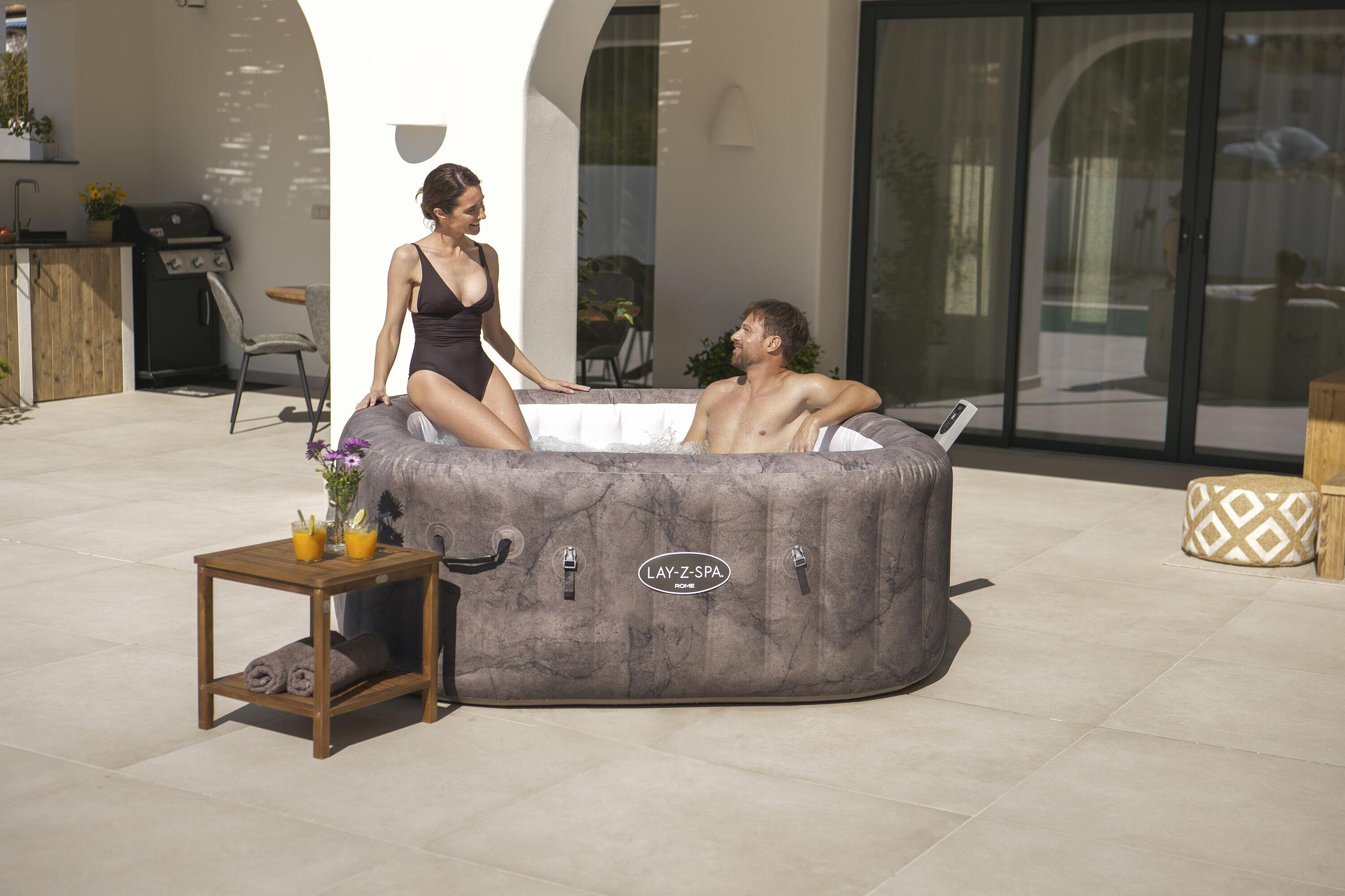 Bestway Spa gonflable carré Lay-Z-Spa Rome  AirJet EnergySense avec WiFi 4-6p 4/7