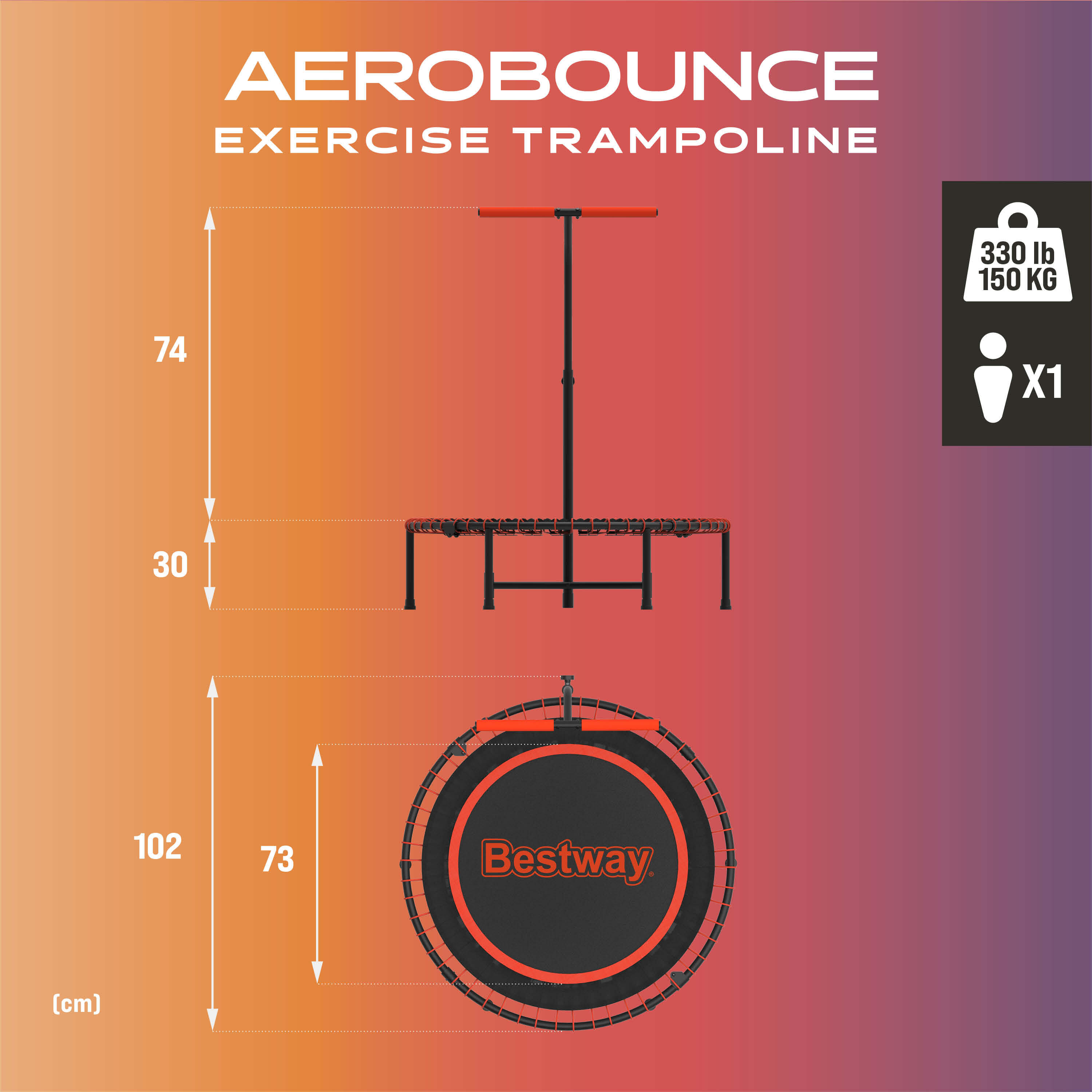 Bestway 59124 Trampolino elastico per fitness AeroBounce 2/7