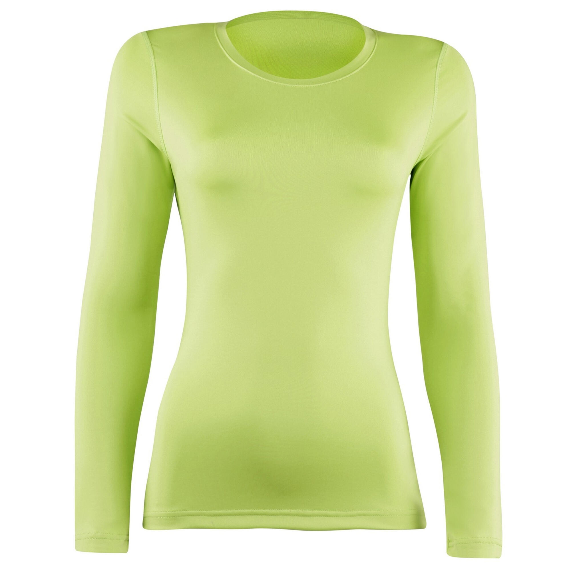 Womens/Ladies Sports Baselayer Long Sleeve (Lime) 2/3