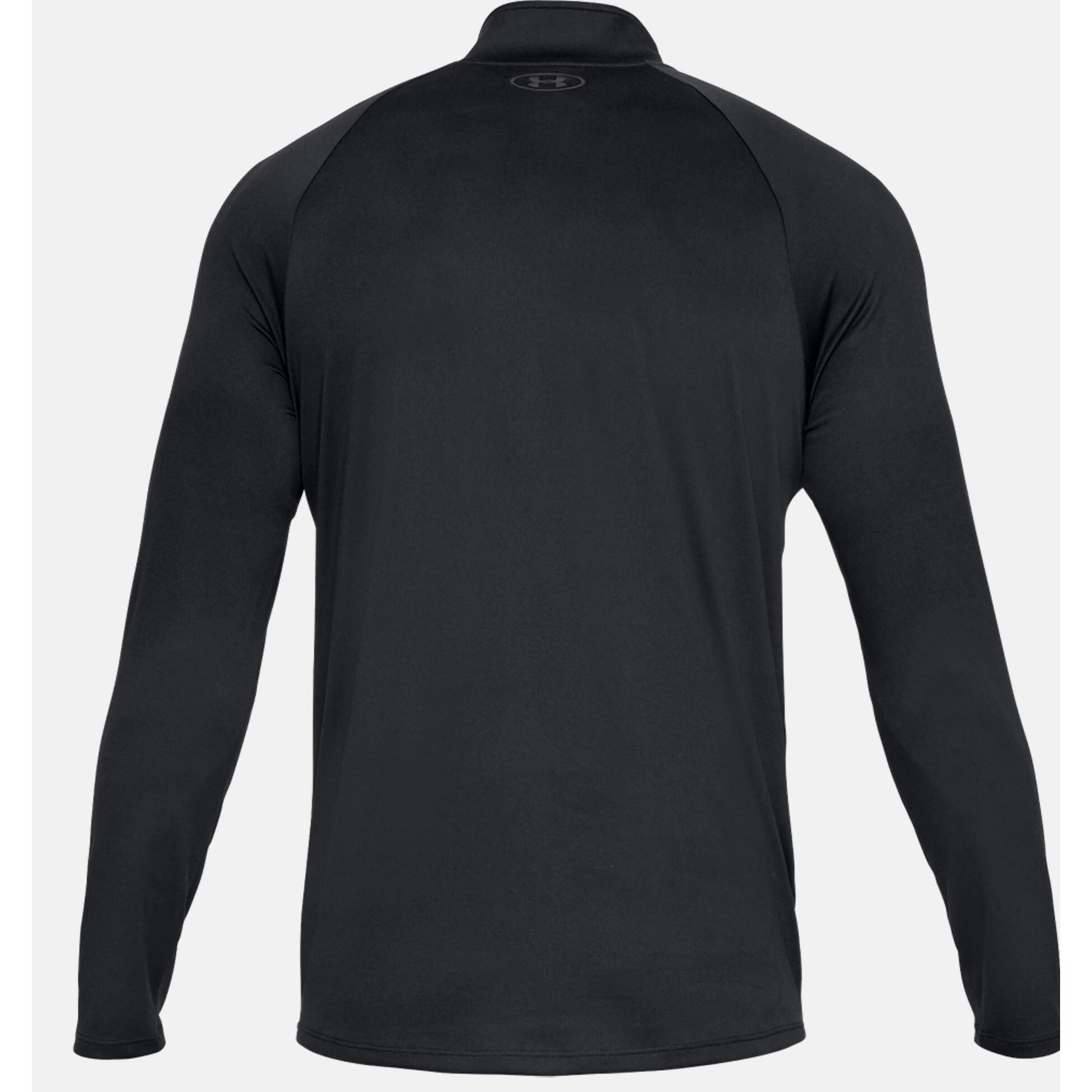 Mens Tech Half Zip Top (Black/Charcoal Grey) 2/4