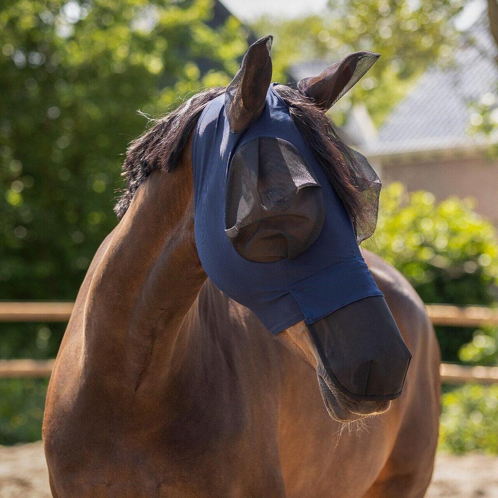 QHP Vliegenmasker Super Bug met Neusbescherming - Navy (Full)
