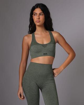 Dames fitness tanktop van synthetisch materiaal in legergroen