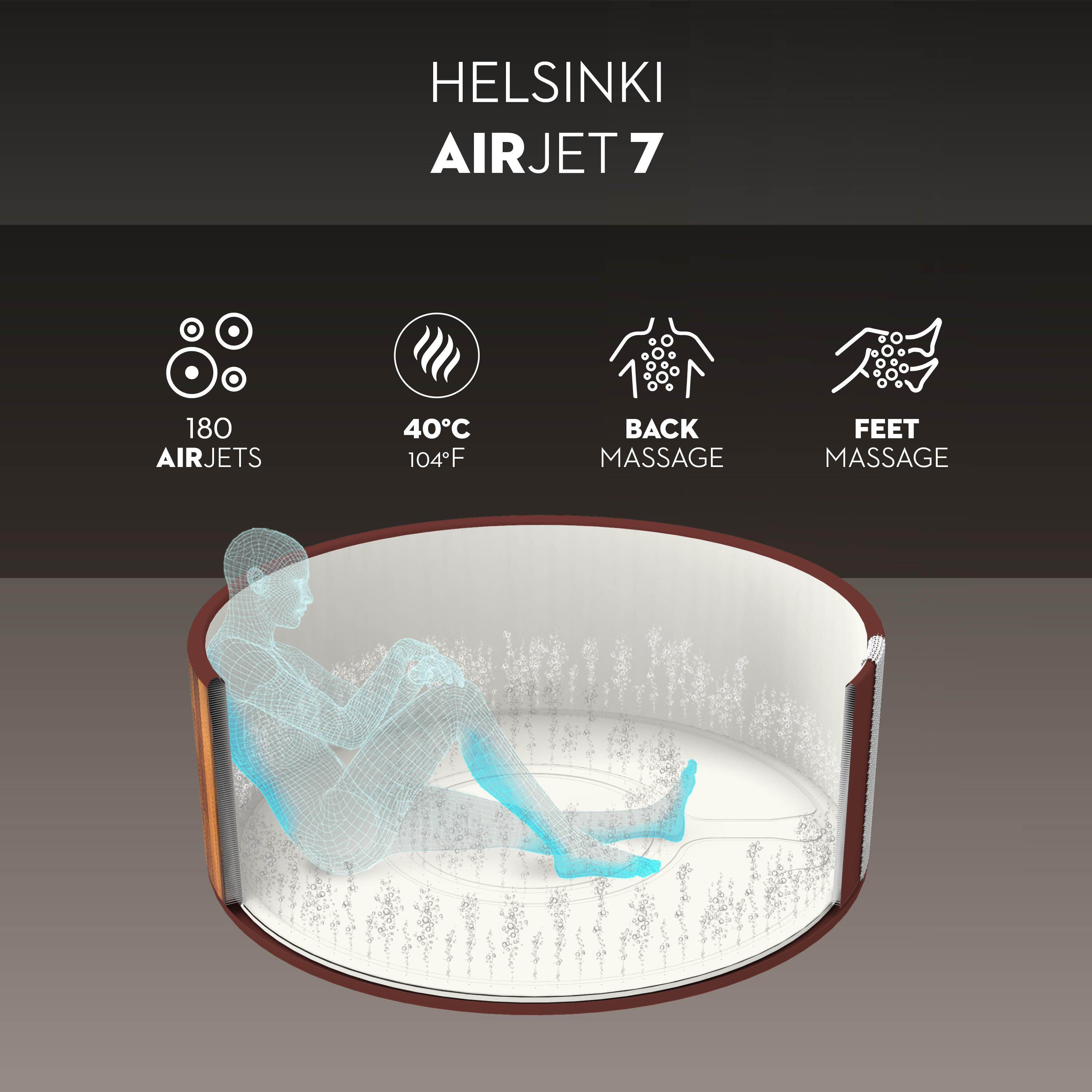 Bestway Spa gonflable rond Lay-Z-Spa Helsinki AirJet 5-7 personnes 3/7