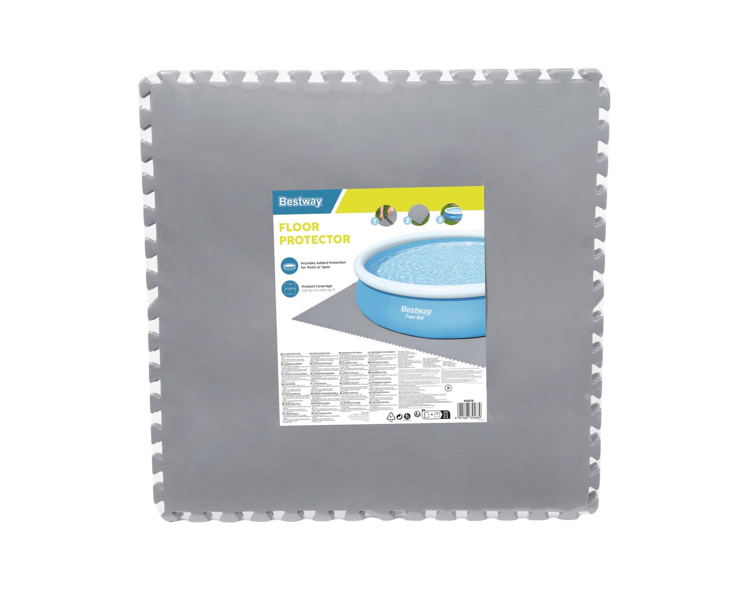 Bestway Lot de 9 tapis de sol - 78 x 78 cm - gris 7/7