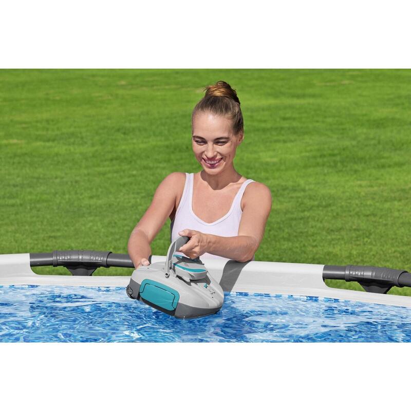 Bestway Cordless Robotic Pool Vacuum, 30-Min Auto Cleaner for Above Ground Pools