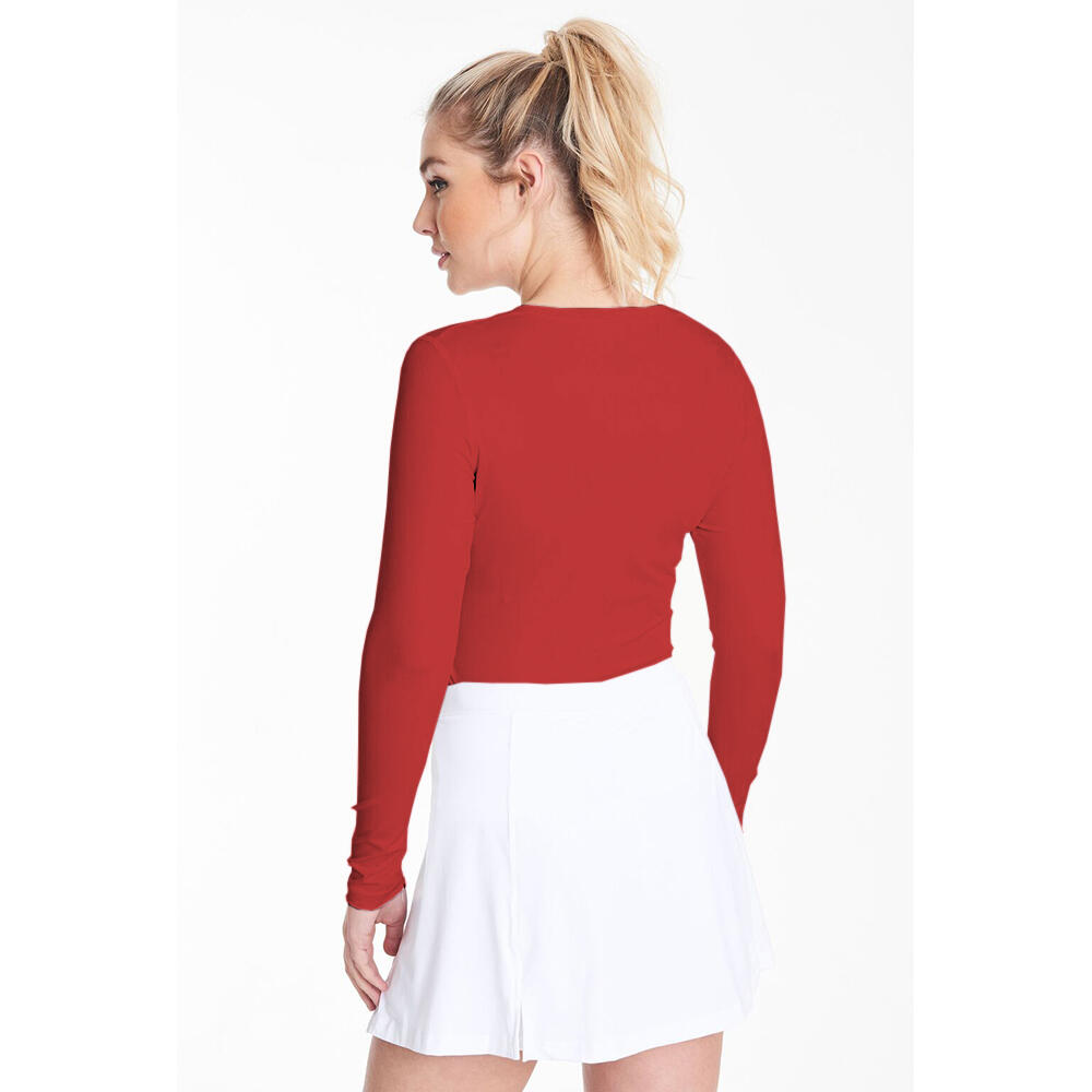 Womens/Ladies Sports Baselayer Long Sleeve (Red) 3/3