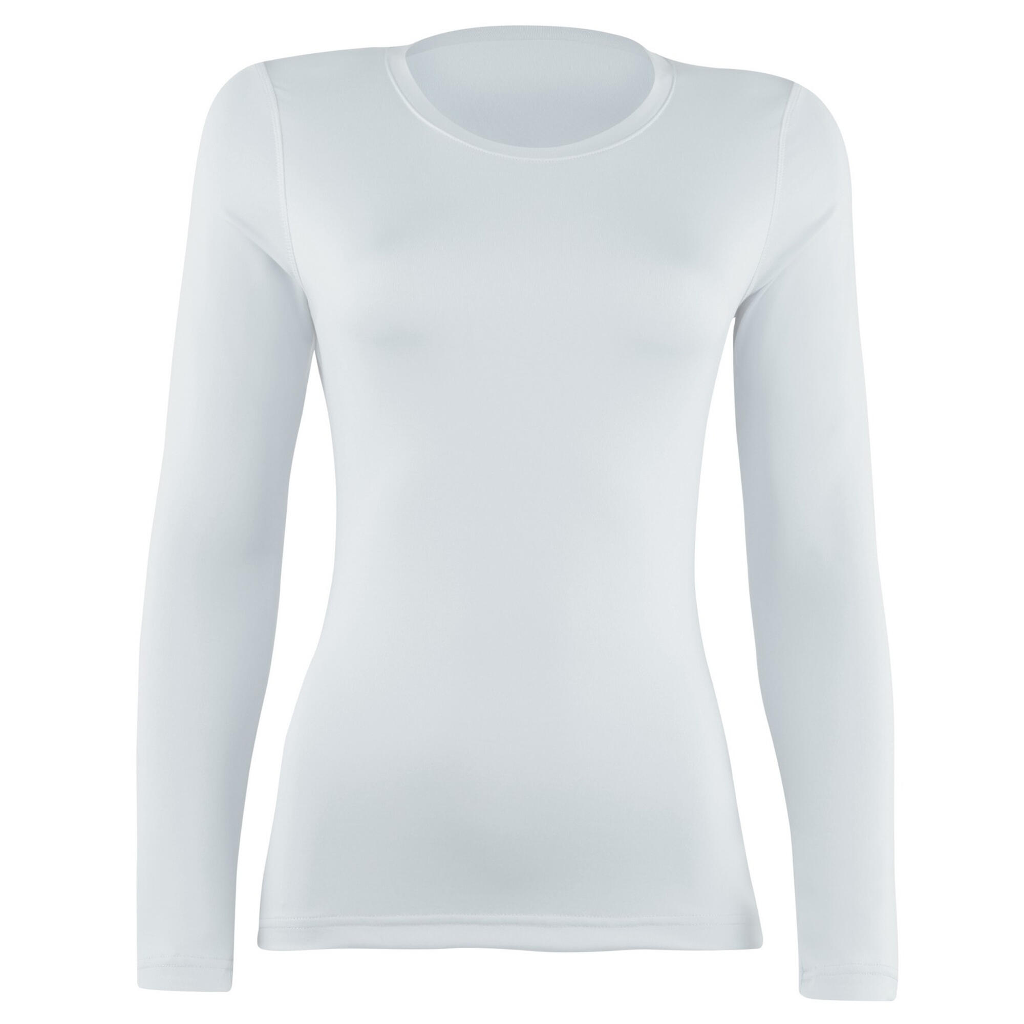 Womens/Ladies Sports Baselayer Long Sleeve (White) 1/4