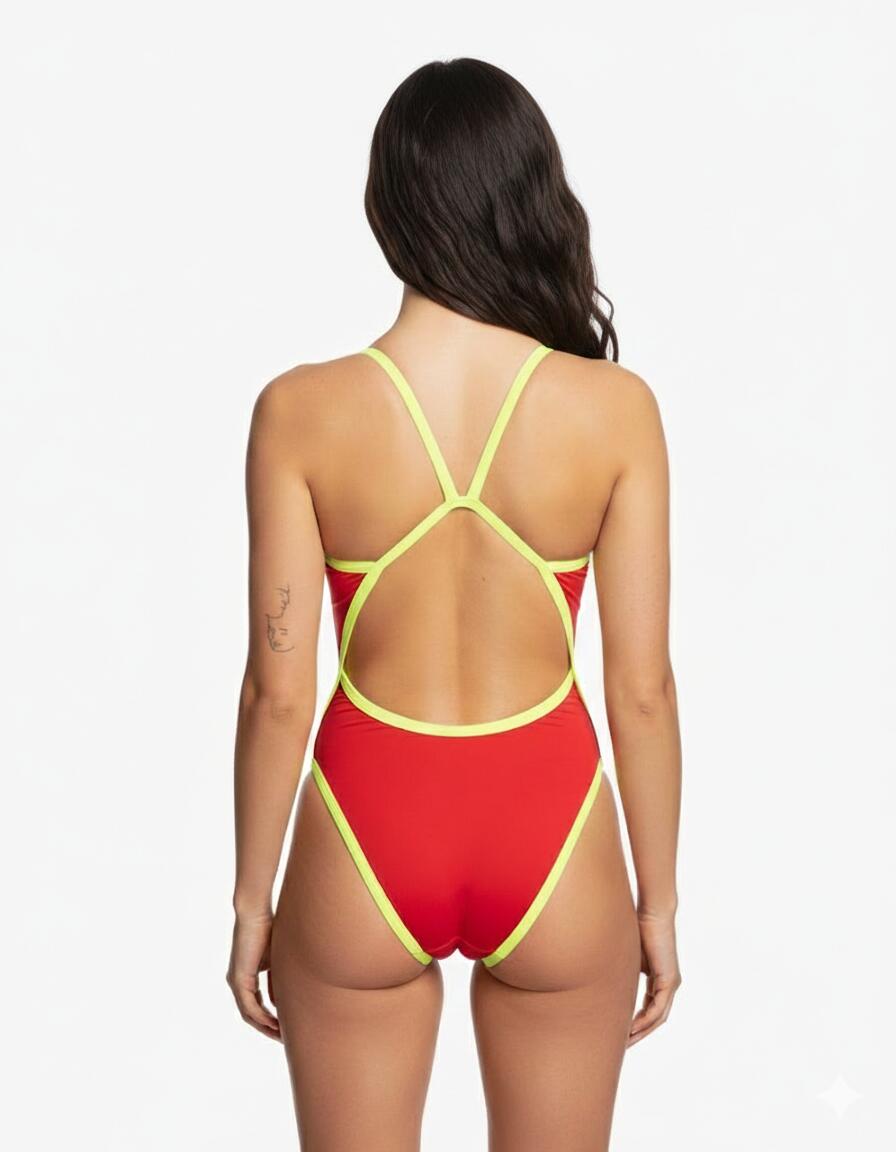 Fato de banho de Natação Mulher Vermelho MAD WAVE CLASSIC 2/2