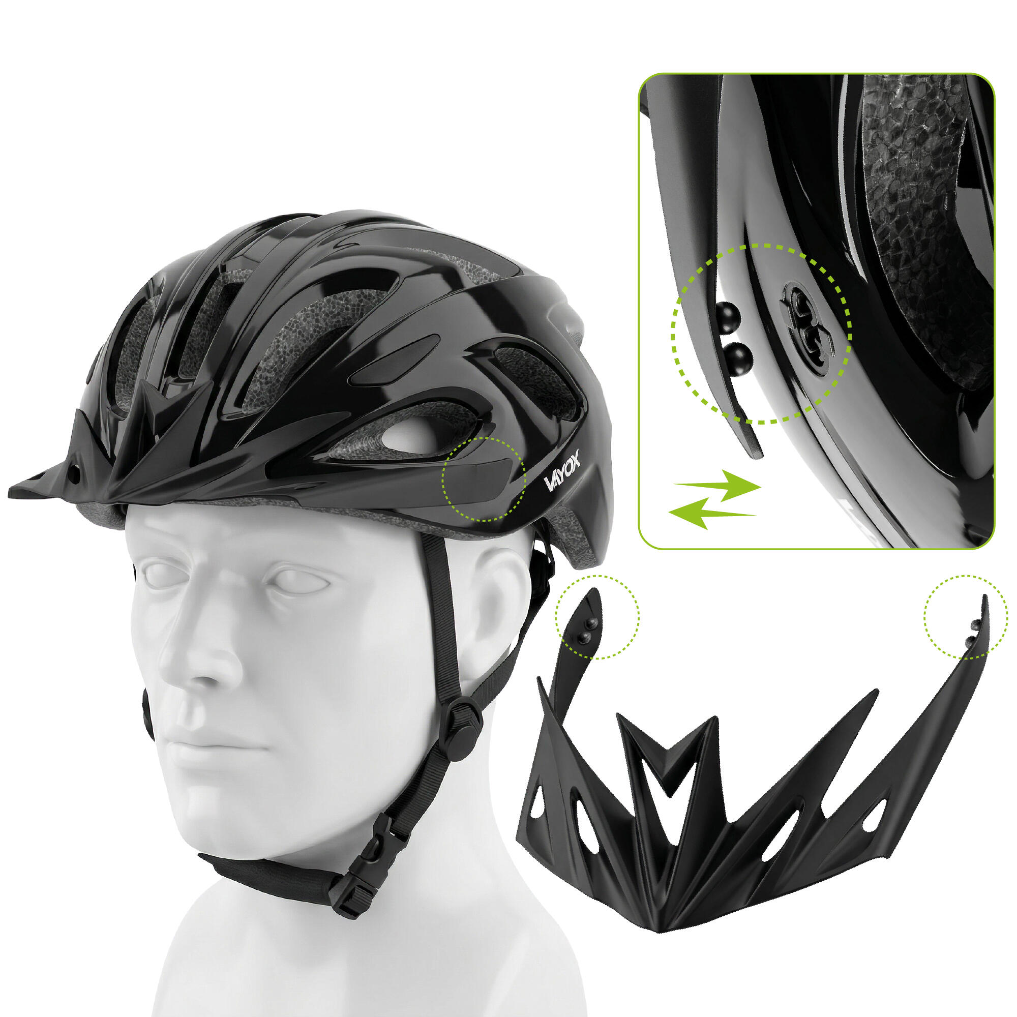 Capacete de ciclismo Vayox Speed VA0425 luz LED 3/7