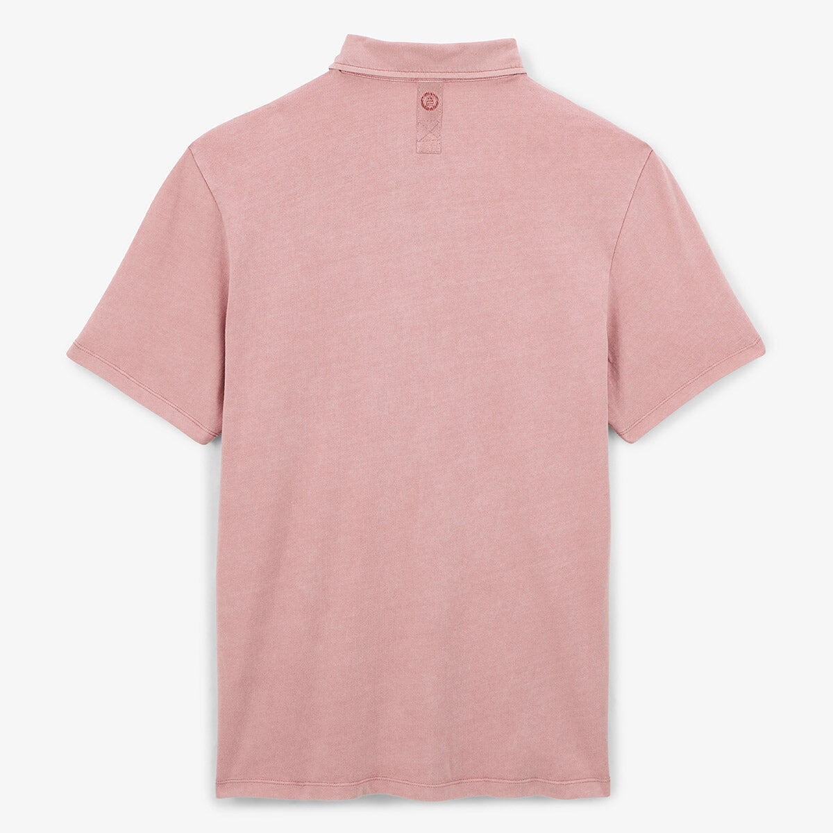 Polo a maniche corte con ricamo tono su tono in cotone rosa 3/5