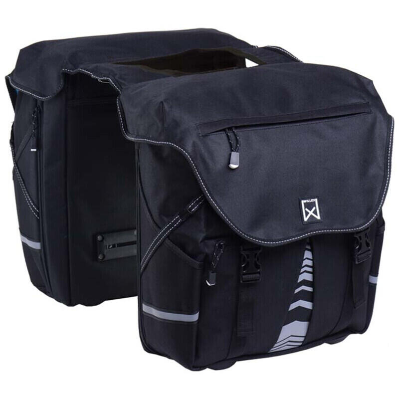 Сумка велосипедная на багажник двойная Willex S 1200 на 20 л, 20 l, Чёрный