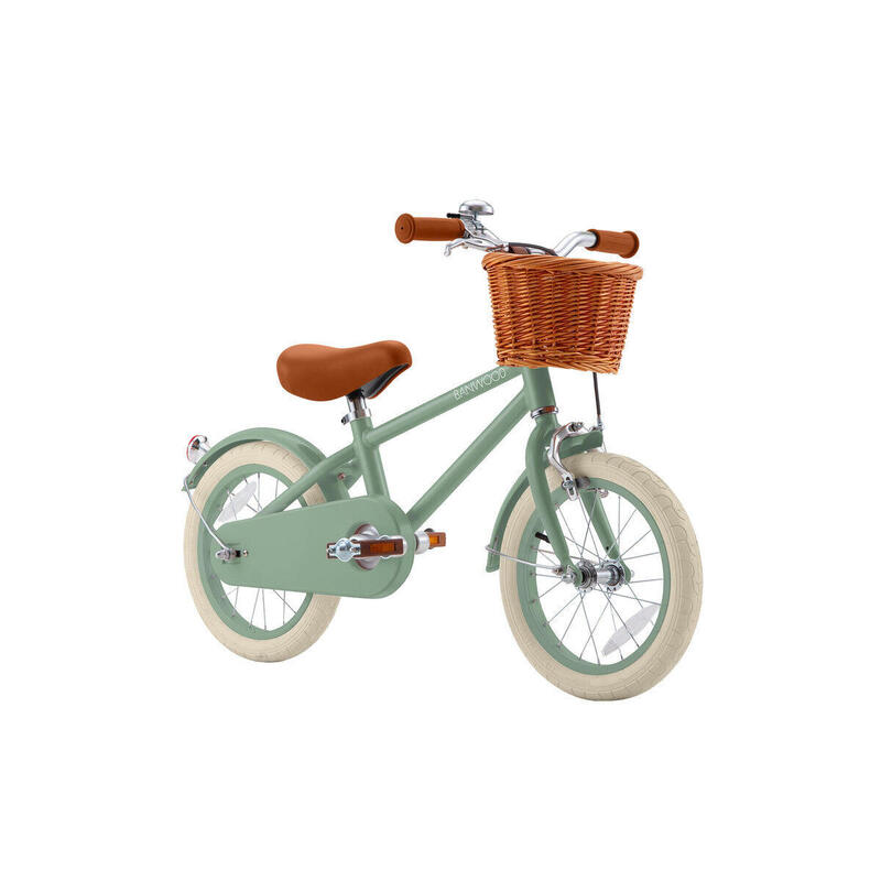 Bicicletă pentru copii 14" clasică vintage verde pădure copil