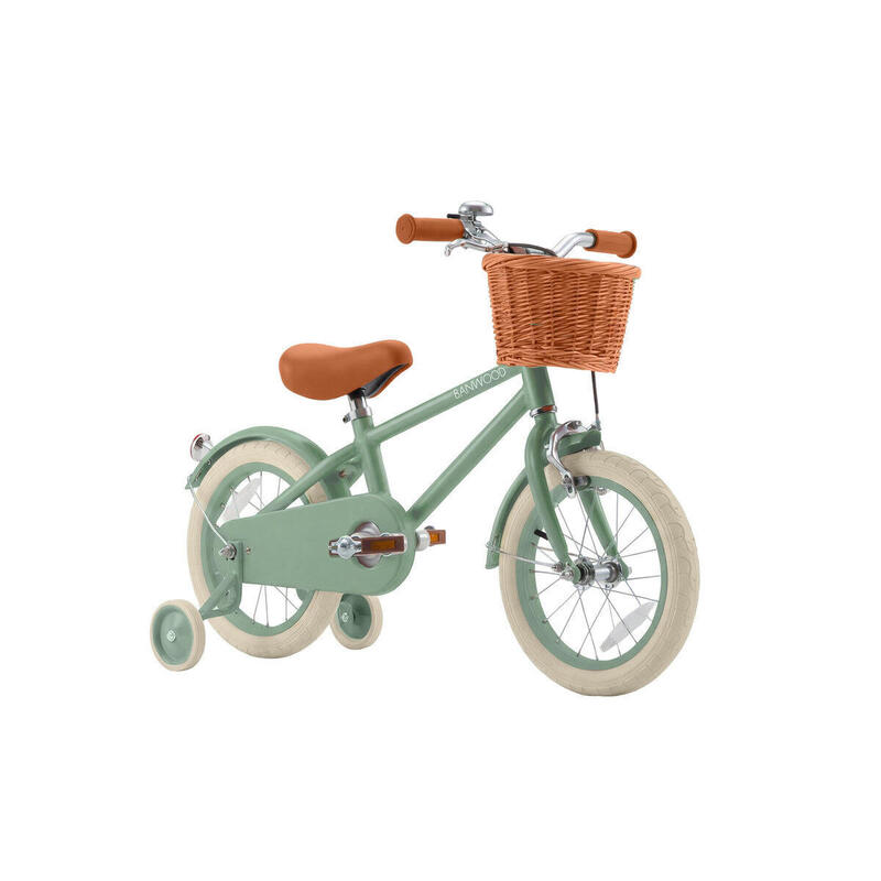 Bicicletă pentru copii 14" clasică vintage verde pădure copil
