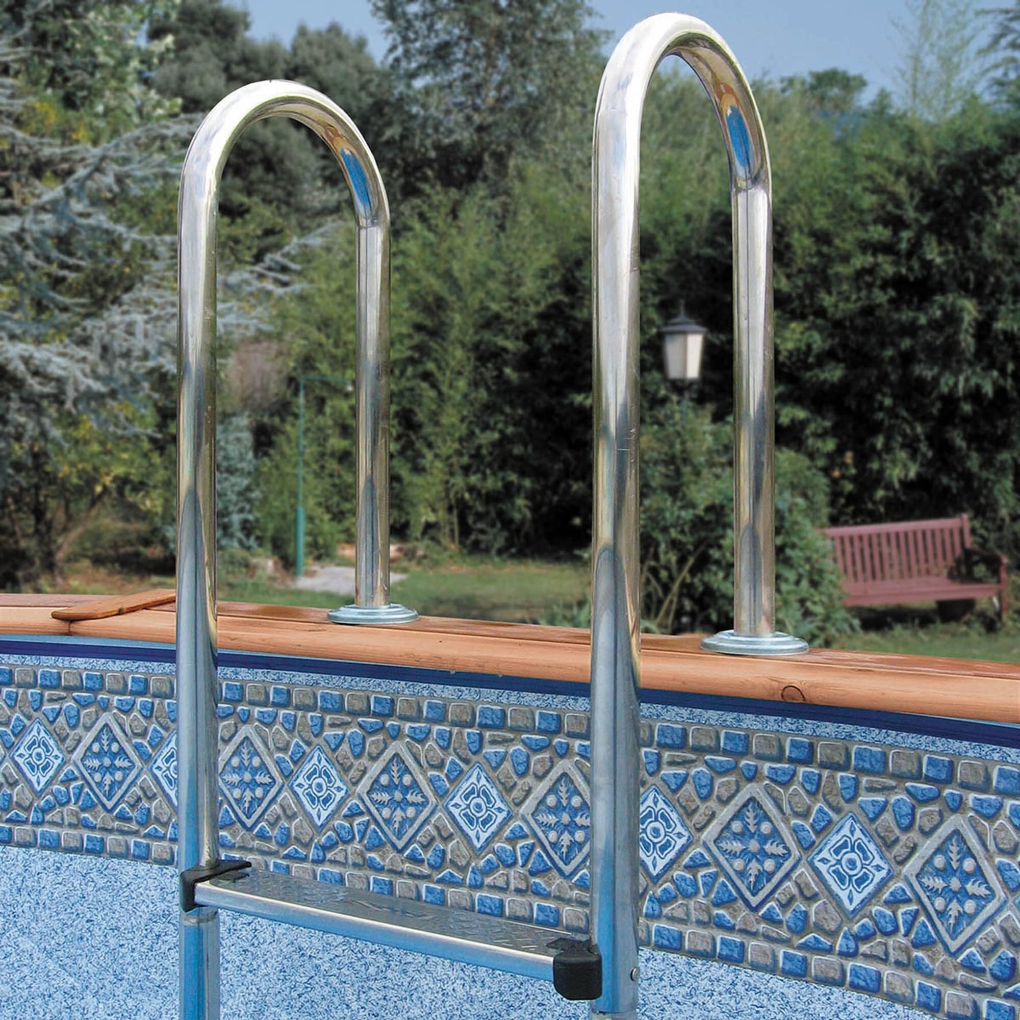 Poolleiter Edelstahl für Tiefbecken mit 100-120 cm höhe - enge
Stufen 3/3