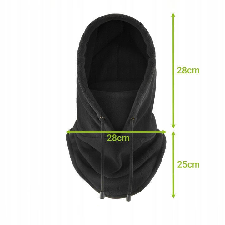 Cagula universala unisex, calduroasa, poliester, 28 x 28 cm, negru