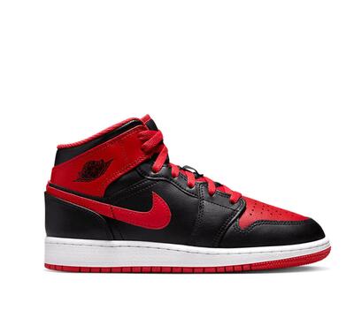 Schoenen - lifestyle - heren - air jordan 1 mid - mid-top - zwart/rood/wit
