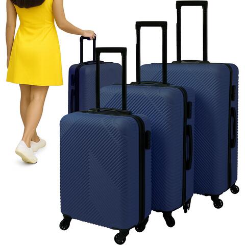 Set 3 valize de calatorie, 39/70/99 l, cu cifru, roti 360°, maner telescopic
