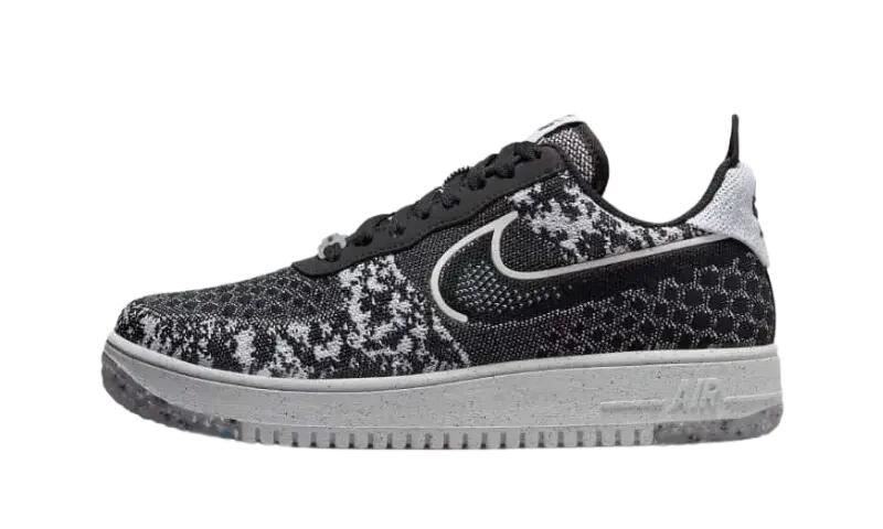 Nike Air Force 1 Low Crater Flyknit Black White Melange 1/1