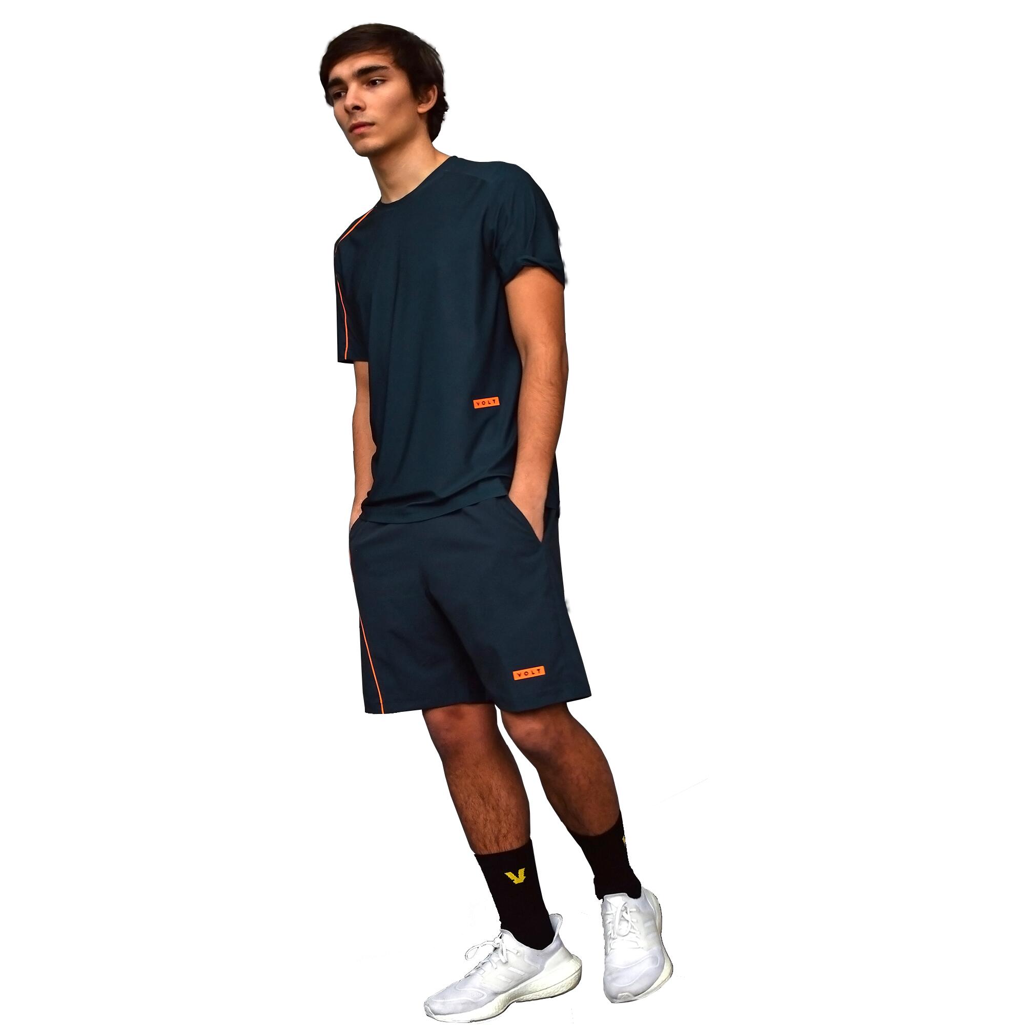 Camiseta de pádel Performance Azul & Naranja 2/5